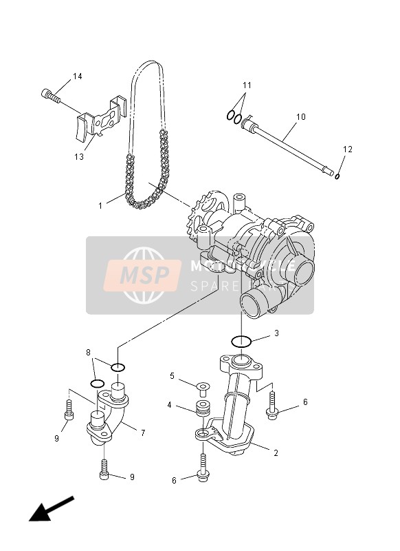 Yamaha FZ1-SA 2012 Oliepomp voor een 2012 Yamaha FZ1-SA