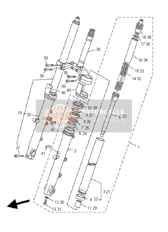 Yamaha TDM900A 2008 Forcella anteriore per un 2008 Yamaha TDM900A