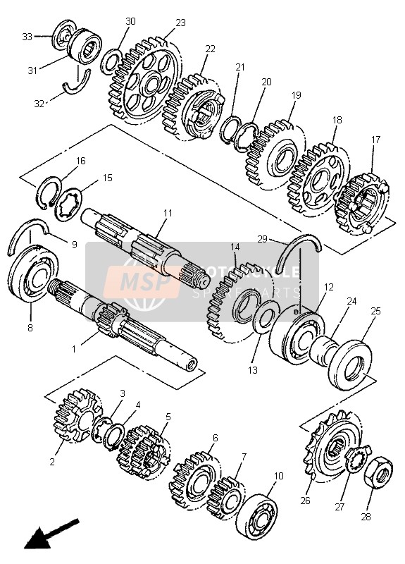 Yamaha FZS600 1998 Transmission for a 1998 Yamaha FZS600