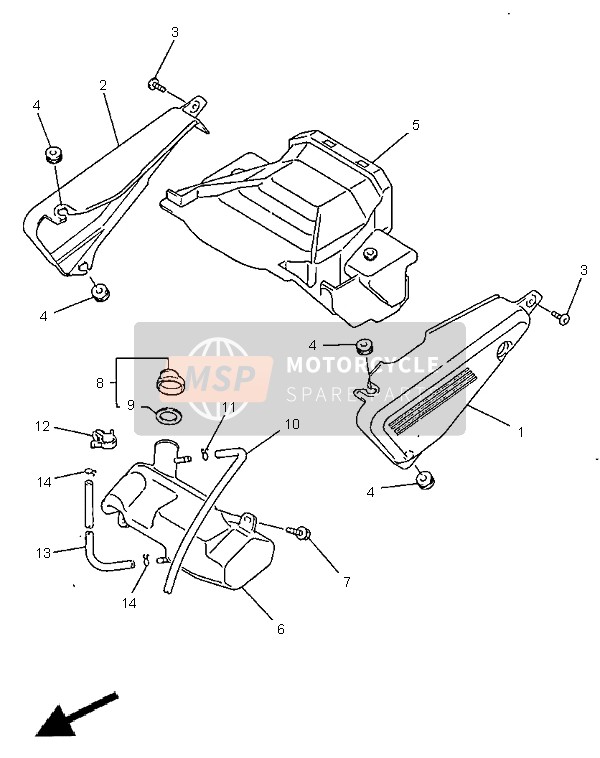 Yamaha FZS600 1998 Couvercle latéral pour un 1998 Yamaha FZS600