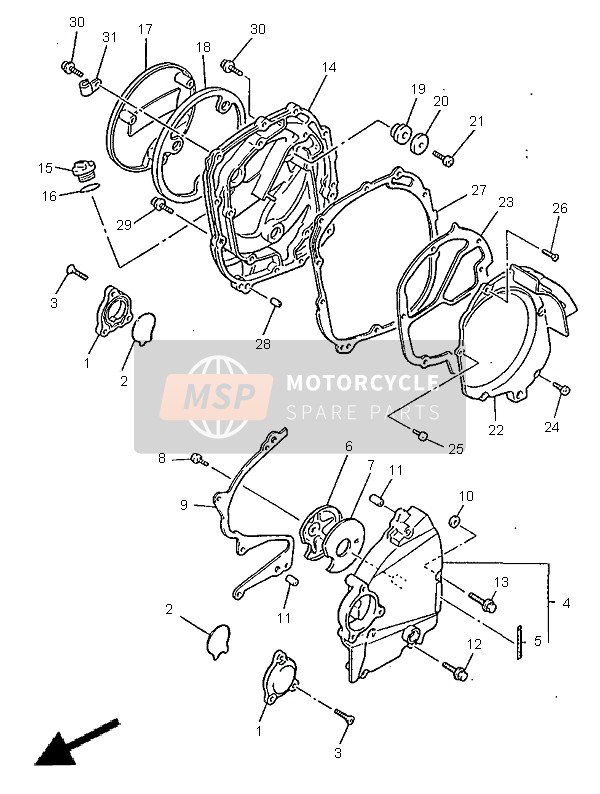 4FM154610000, Gasket, Crankcase Cover 2, Yamaha, 2