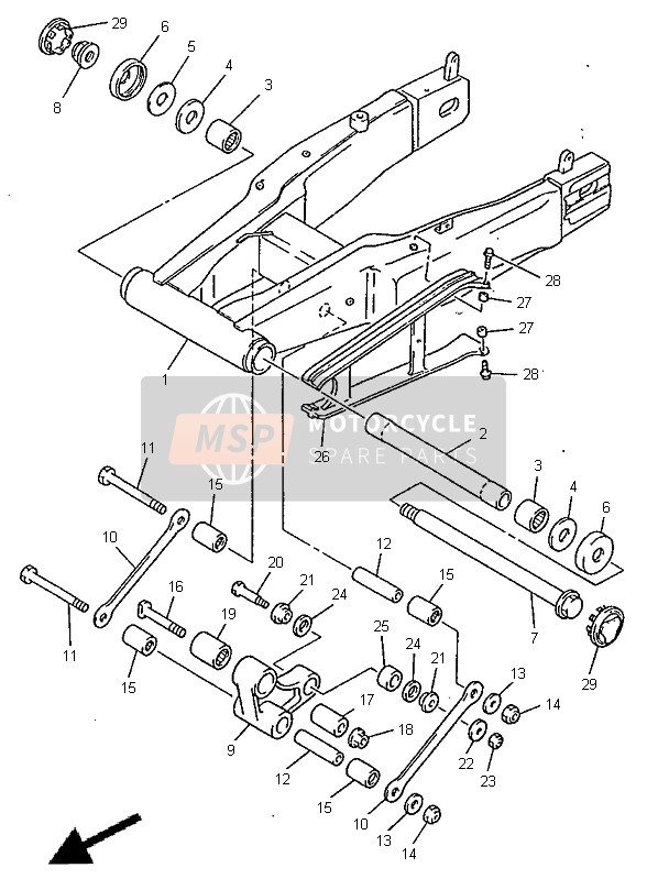 Yamaha GTS1000 1998 Rear Arm for a 1998 Yamaha GTS1000