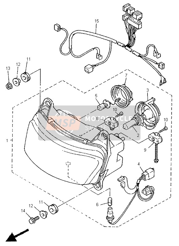 36Y843970000, Deksel,Koplamp, Yamaha, 1