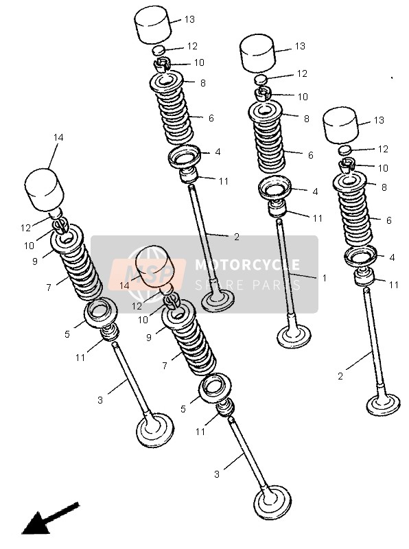 Yamaha GTS1000A 1998 Valvola per un 1998 Yamaha GTS1000A