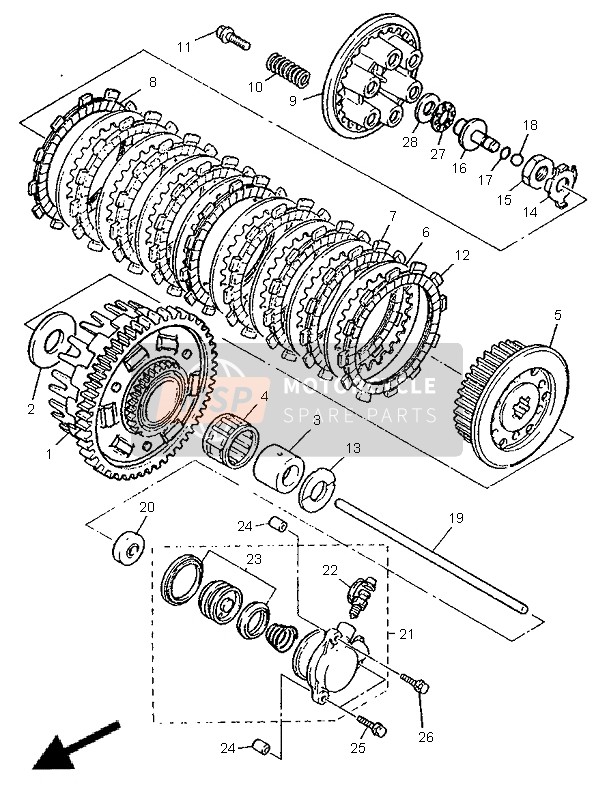 Yamaha GTS1000A 1998 Clutch for a 1998 Yamaha GTS1000A