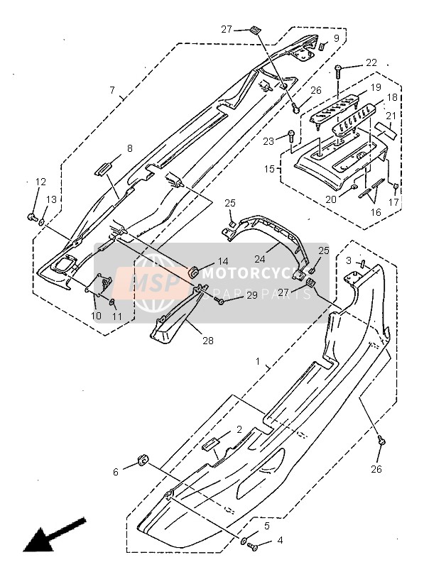 Yamaha GTS1000A 1998 Couvercle latéral pour un 1998 Yamaha GTS1000A