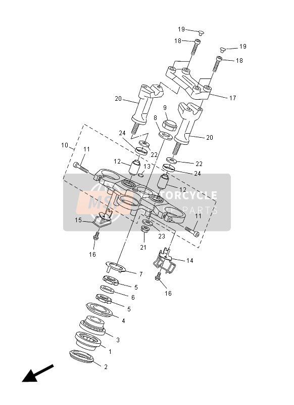 Yamaha FZ1-SA 2012 Steering for a 2012 Yamaha FZ1-SA