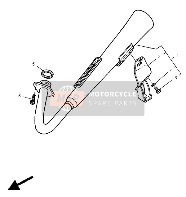 Yamaha SR125 1998 Exhaust for a 1998 Yamaha SR125