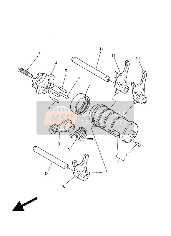 Yamaha SR125 1998 Shift Cam & Fork for a 1998 Yamaha SR125