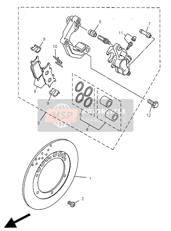 Yamaha SR125 1998 Front Brake Caliper for a 1998 Yamaha SR125