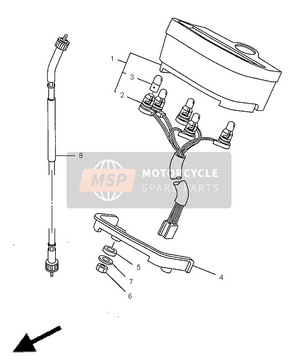 Yamaha SR125 1998 Meter for a 1998 Yamaha SR125