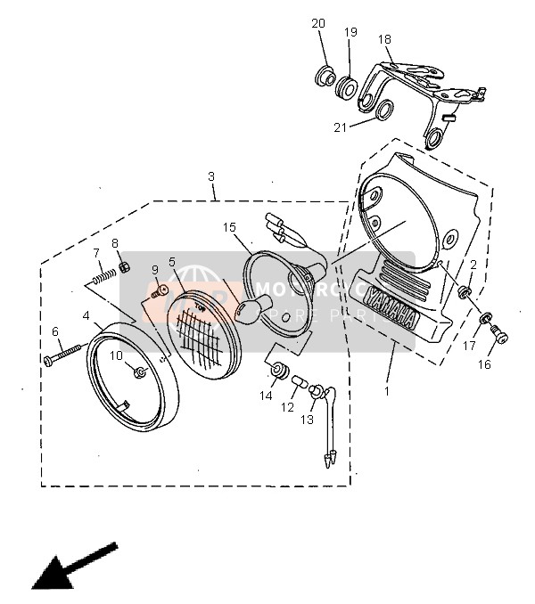 4E2843470000, Lamp Fittingloos (12V 4W), Yamaha, 4