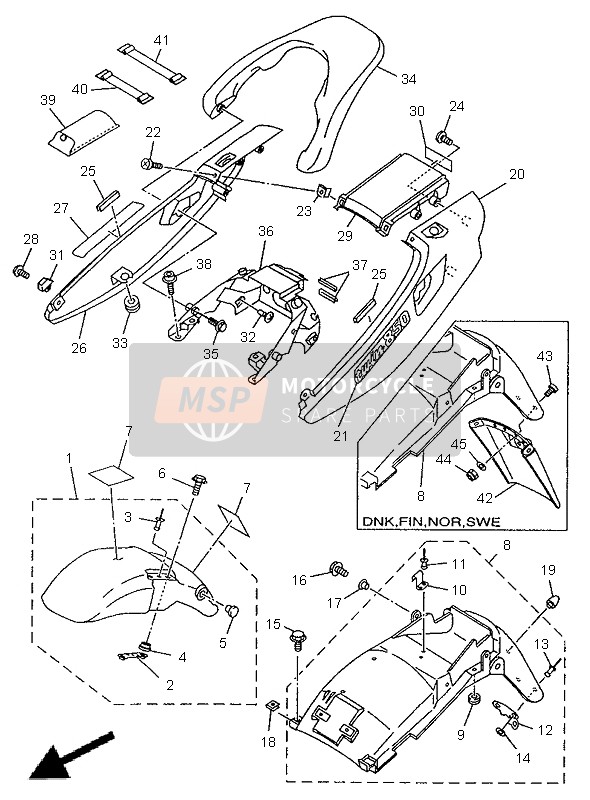 Yamaha TDM850 1998 Aile pour un 1998 Yamaha TDM850