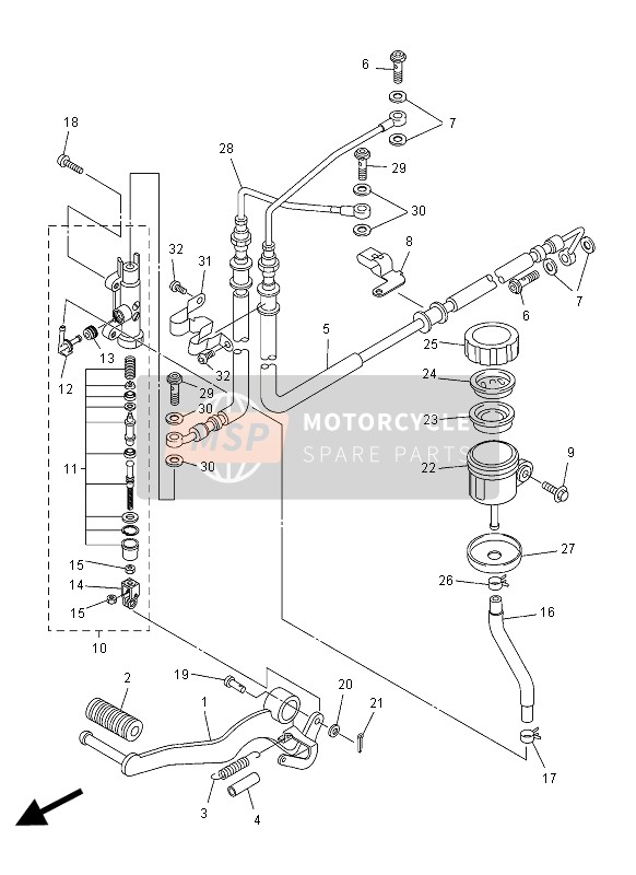 Yamaha FZ1-SA 2012 HAUPTZYLINDER HINTEN für ein 2012 Yamaha FZ1-SA