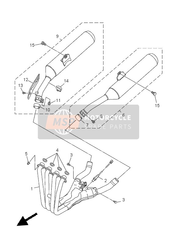 1MC147200000, Pot D'Echappement 2, Yamaha, 0