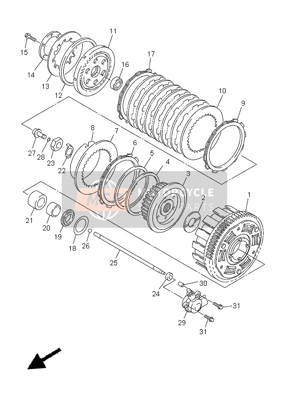 5JW163810000, Levier De Debryage C, Yamaha, 1