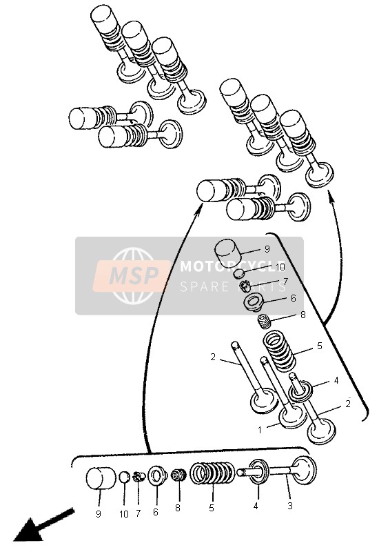 Yamaha TRX850 1998 Valvola per un 1998 Yamaha TRX850