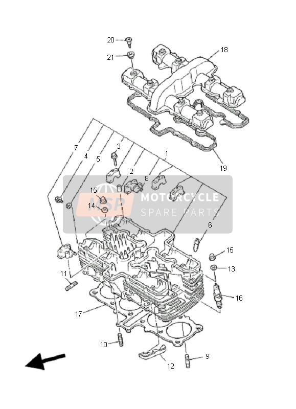 Yamaha XJR1300 2008 Cylinder Head for a 2008 Yamaha XJR1300