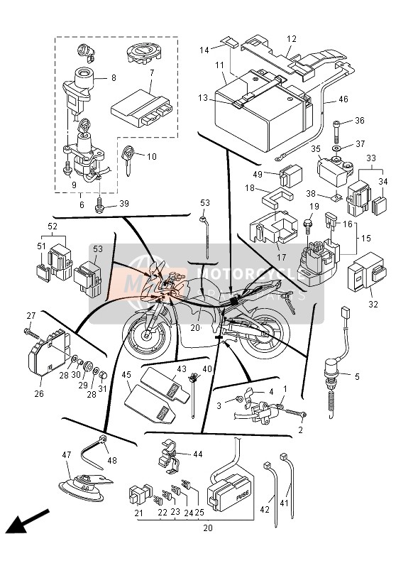 2D1W8250G000, Main Sw. Immobilizer Kit, Yamaha, 1