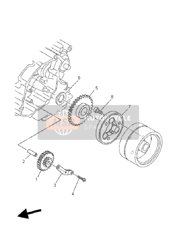 Yamaha XT125R 2008 Starter Koppeling voor een 2008 Yamaha XT125R