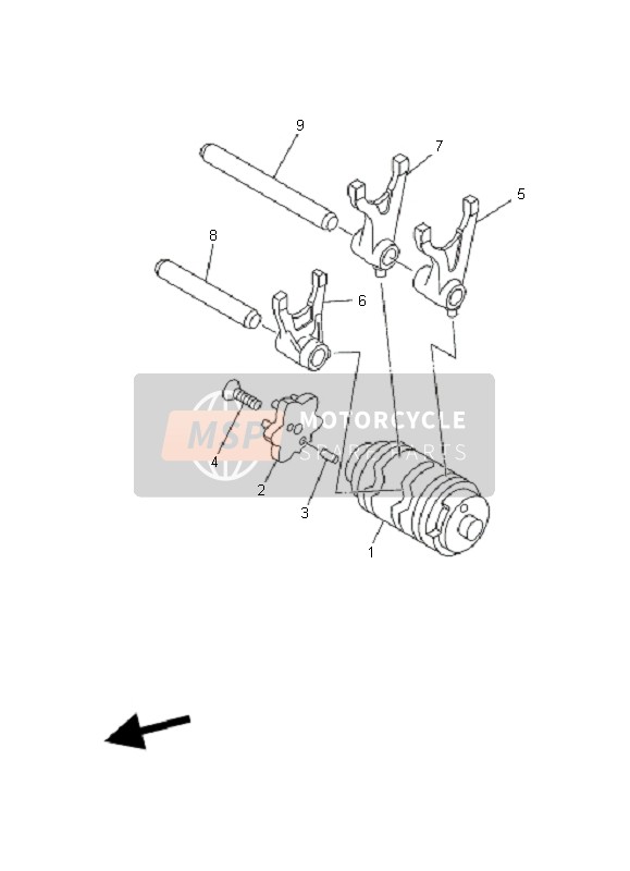 Yamaha XT125R 2008 Shift Cam & Fork for a 2008 Yamaha XT125R