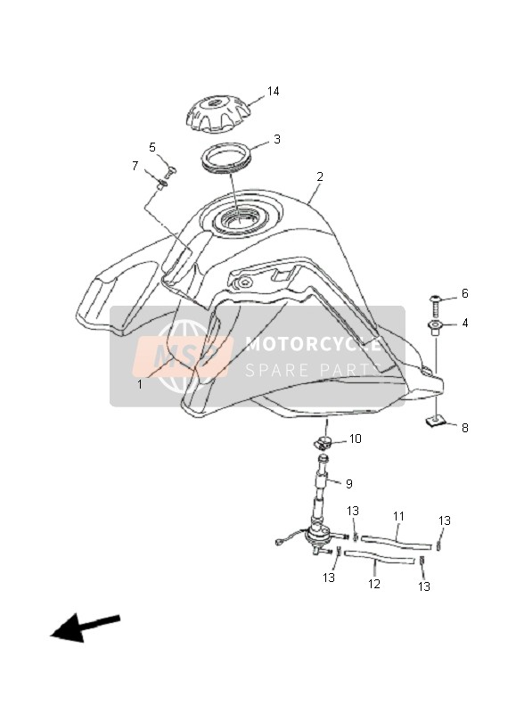Yamaha XT125R 2008 Serbatoio di carburante per un 2008 Yamaha XT125R