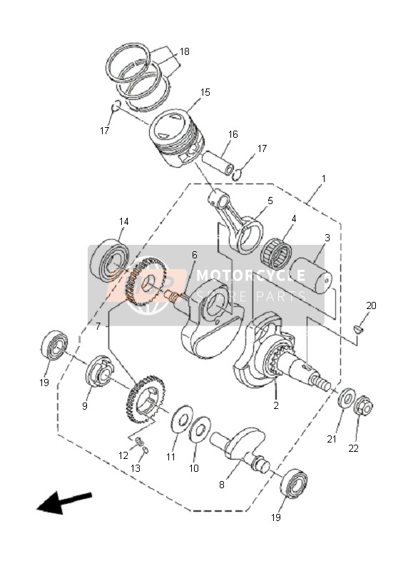 Yamaha XT125X 2008 Vilebrequin & Piston pour un 2008 Yamaha XT125X