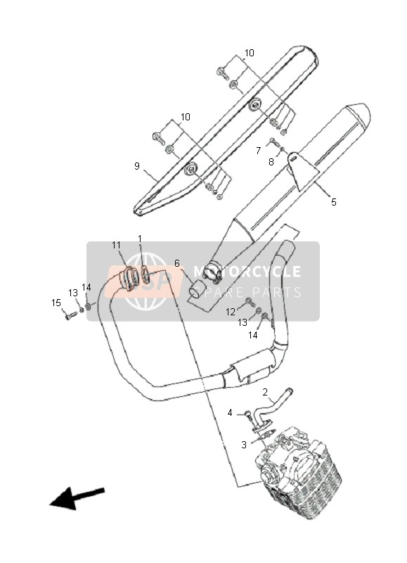 13DE47101000, Schalldampfereinheit 1, Yamaha, 1