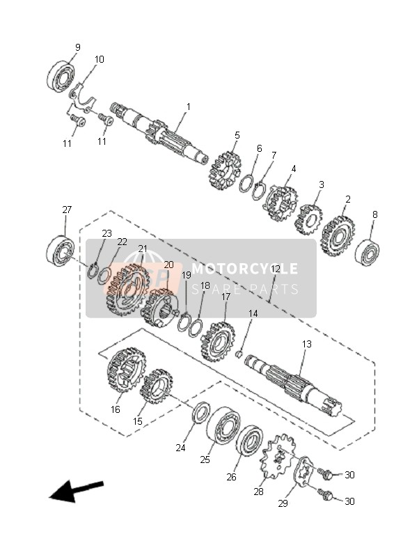 Yamaha XT125X 2008 Transmission pour un 2008 Yamaha XT125X