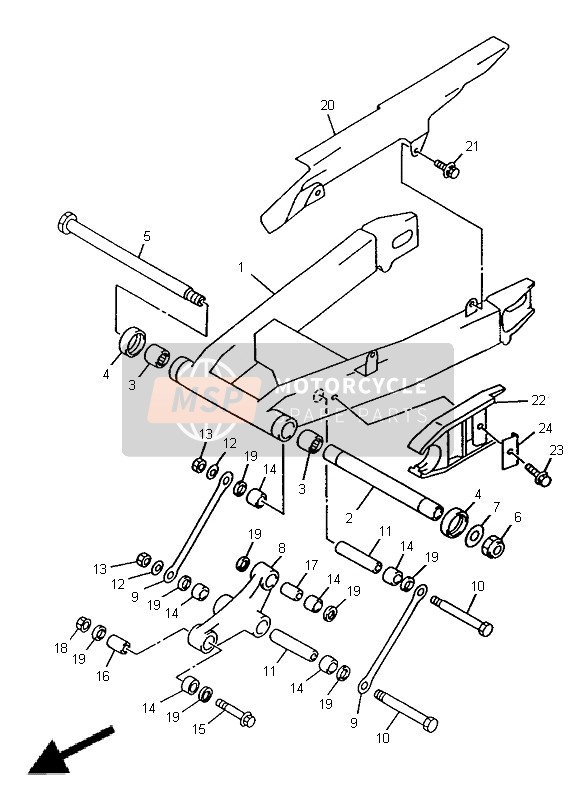 Yamaha TRX850 1998 Rear Arm for a 1998 Yamaha TRX850