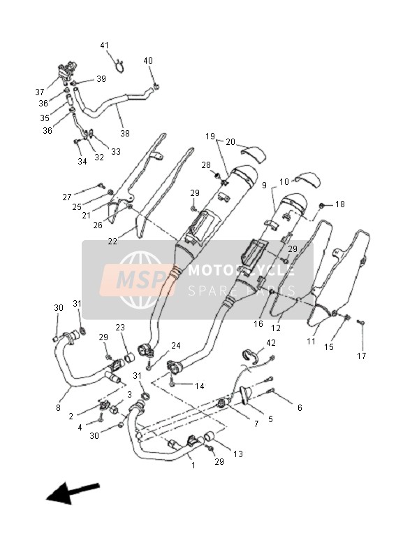 Yamaha XT660R 2008 Exhaust for a 2008 Yamaha XT660R