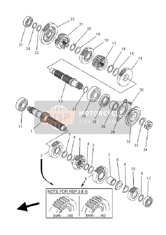 Yamaha XT660R 2008 Transmission for a 2008 Yamaha XT660R