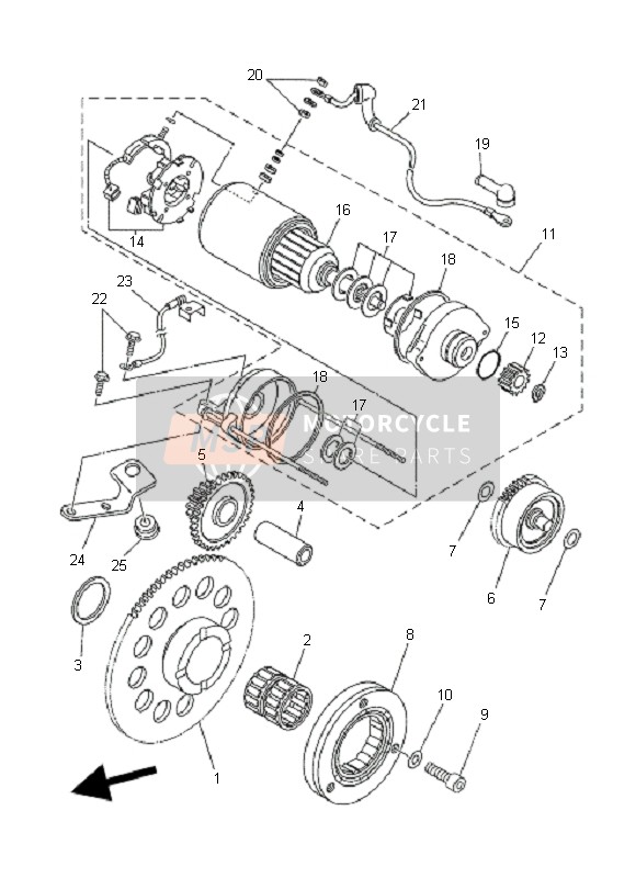 Yamaha XT660X 2008 Starter Clutch for a 2008 Yamaha XT660X