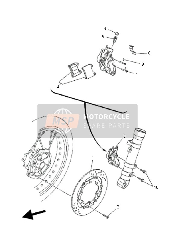 Yamaha XT660X 2008 Front Brake Caliper for a 2008 Yamaha XT660X