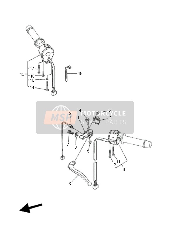 Yamaha XT660X 2008 Commutateur de poignée & Levier pour un 2008 Yamaha XT660X