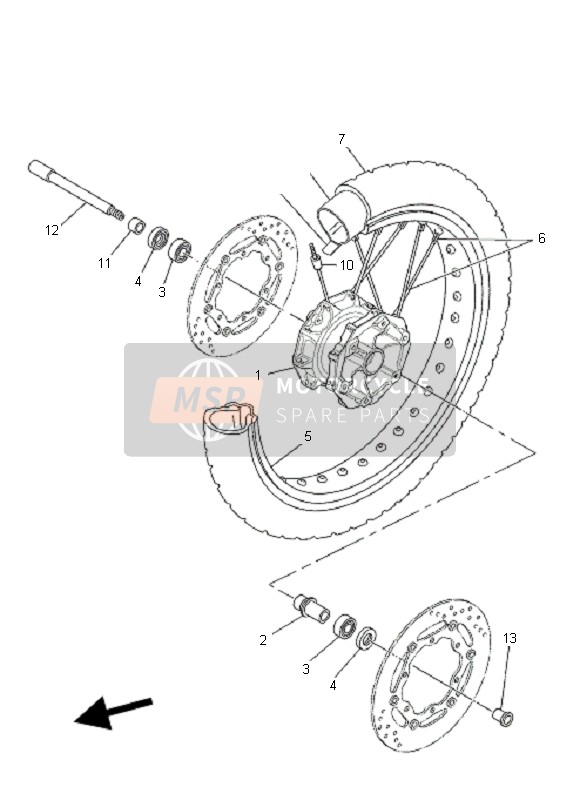 11DF51170000, Spacer Bearing, Yamaha, 0