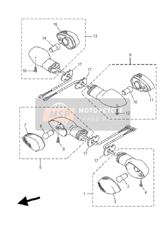 3D9H33181000, Support,  Clignotant, Yamaha, 1