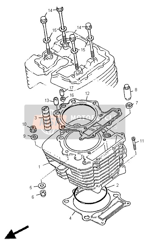 Yamaha TT600E 1998 Cylinder for a 1998 Yamaha TT600E