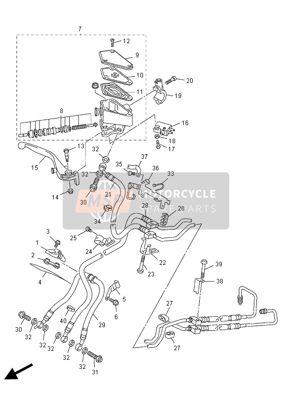 2S3258750000, Holder, Brake Hose 1, Yamaha, 0