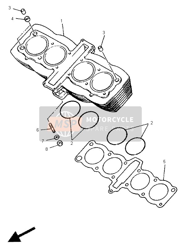 Yamaha XJ600N 1998 Cylinder for a 1998 Yamaha XJ600N