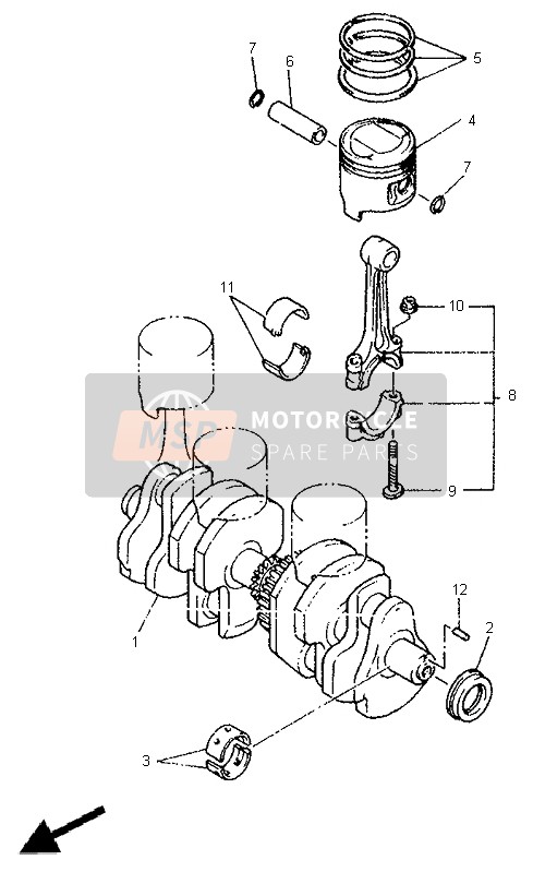 Yamaha XJ600N 1998 Albero motore & Pistone per un 1998 Yamaha XJ600N