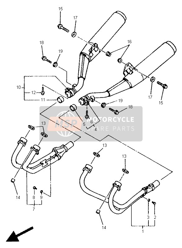 Yamaha XJ600N 1998 Échappement pour un 1998 Yamaha XJ600N