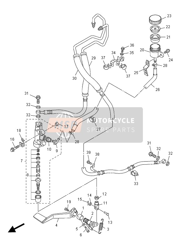 2S32587A0000, Halter, Bremsschlauch, Yamaha, 0