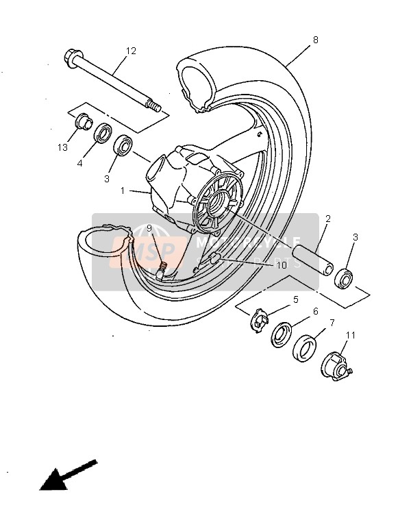 Yamaha XJ600N 1998 Ruota anteriore per un 1998 Yamaha XJ600N