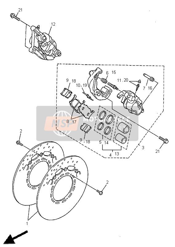 4HCW00575000, Kolben, Bremssattel, Yamaha, 2