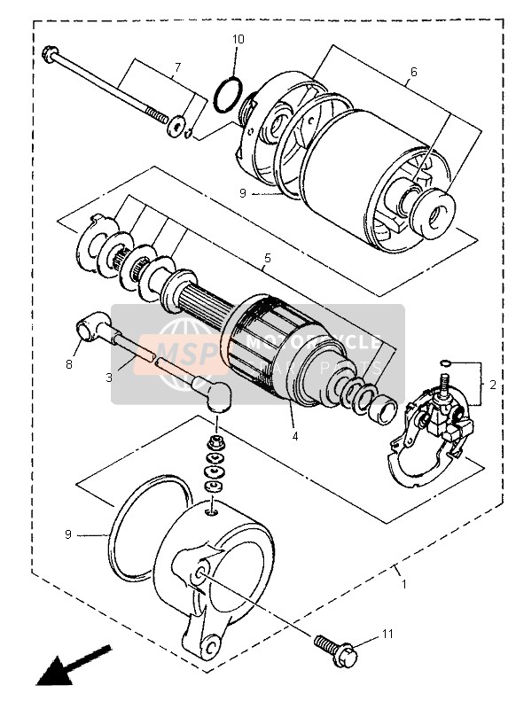 Yamaha XJ600N 1998 Starting Motor for a 1998 Yamaha XJ600N