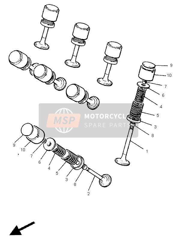 Yamaha XJ600S DIVERSION 1998 Soupape pour un 1998 Yamaha XJ600S DIVERSION