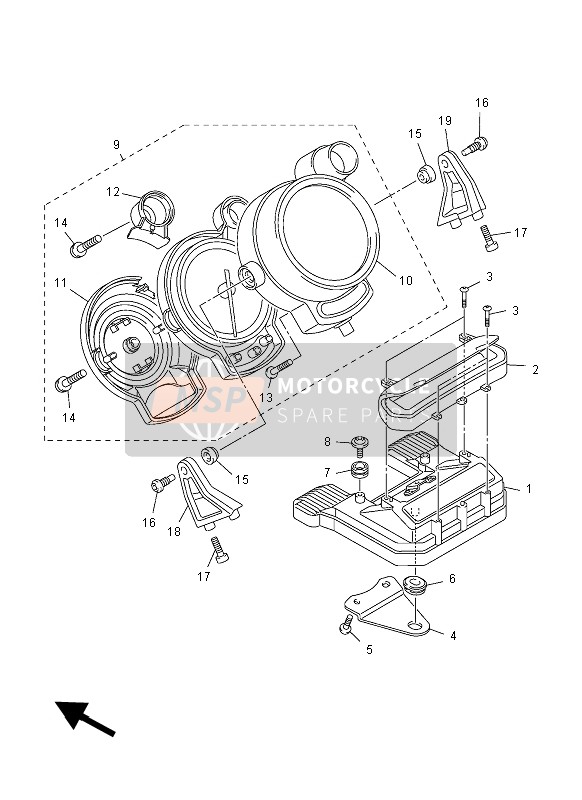 Yamaha VMX17 2012 Meter for a 2012 Yamaha VMX17