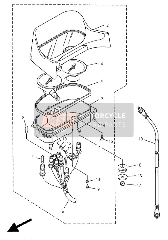 Yamaha XJ600S DIVERSION 1998 Meter for a 1998 Yamaha XJ600S DIVERSION