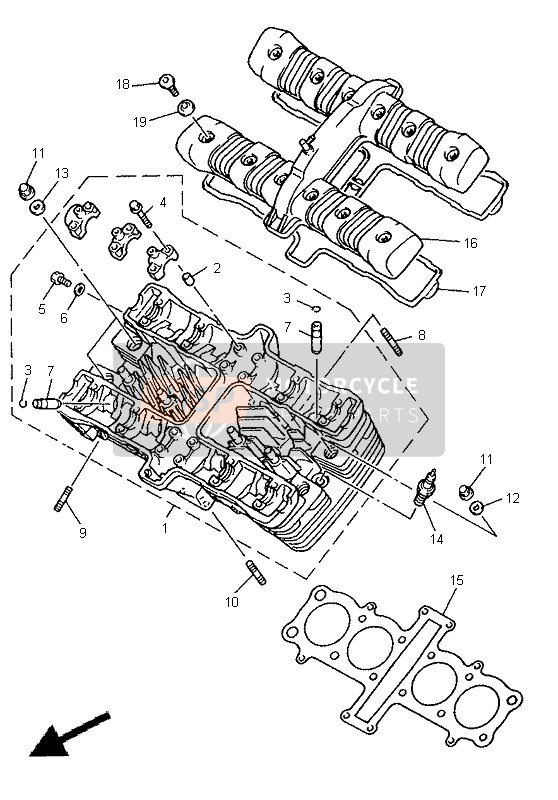 Yamaha XJ900S DIVERSION 1998 Cylinder Head for a 1998 Yamaha XJ900S DIVERSION